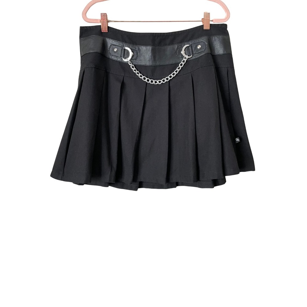 Royal Bones Daang Goodman Skirt XL Black Pleated Mini Chain Goth Punk Grunge